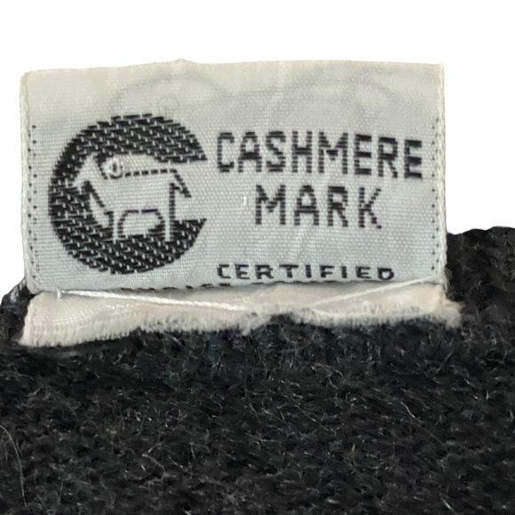 Vintage Jaccar Cashmere Sweater Gray Charcoal V-Neck Size Large 1980 - Picture 5 of 11